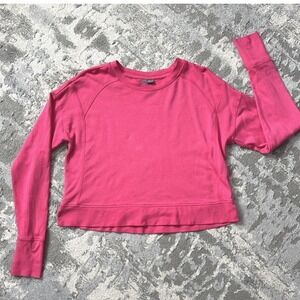 Sweaty Betty Pink Cropped Crewneck Sweatshirt‎ Long Sleeve Athleisure Women